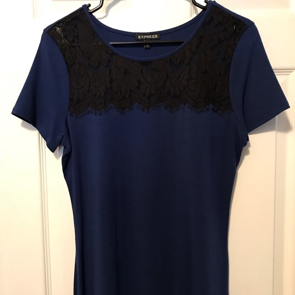 Express Lace Overlay Tee NWOT